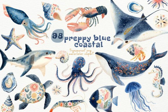 Download Watercolor Blue Coastal PNG Clipart - Blue coastal Collection