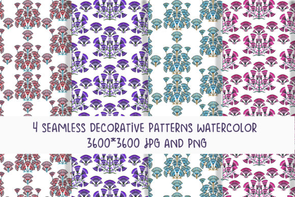 Download Seamless Decorative Patterns Watercolor - Decorative patterns Collection