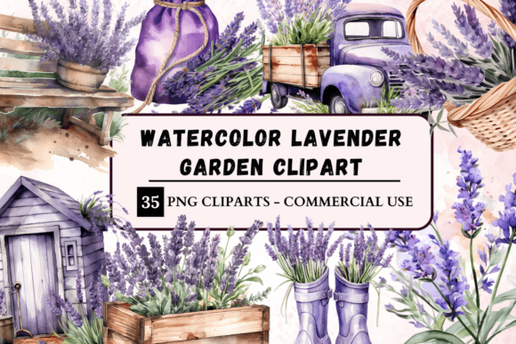 Download Watercolour Lavender Clipart - Lavender Collection