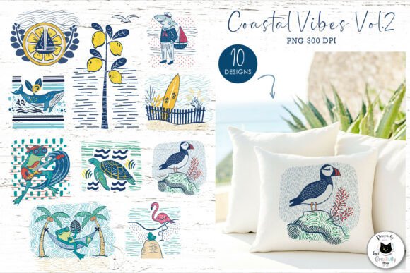 Download Blue Coastal Beach Sublimation Clipart - Blue coastal Collection