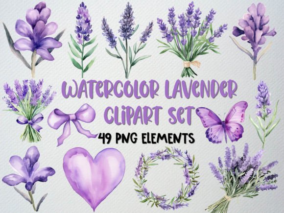 Download Watercolor Lavender Clipart, Floral Png - Lavender Collection