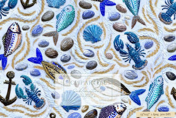 Download Nautical Sea Life Pattern Blue Coastal - Blue coastal Collection