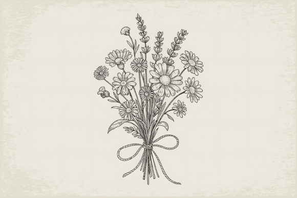 Download Vintage Lavender and Daisy Bouquet - Lavender Collection