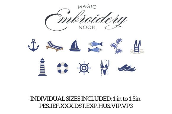 Download Mini Blue Coastal Bundle X 11 Designs - Blue coastal Collection