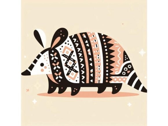 Download Cute Armadillo with Decorative Patterns - Decorative patterns Collection