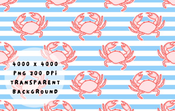 Download Aesthetic Cute Crab Blue Coastal Stripe - Blue coastal Collection