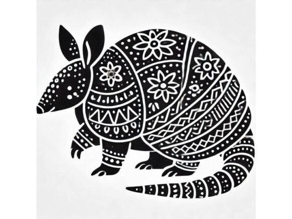 Download Cute Armadillo with Decorative Patterns - Decorative patterns Collection